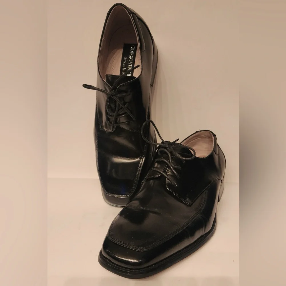 Giorgio Venturi Black Leather Men's Dress Shoes Size 12